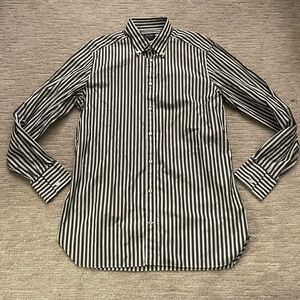 ZEGNA Gray Stripe Button Down Shirt 43